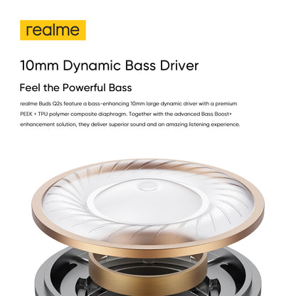 realme Buds Q2s Wireless Earphone 30 Hours Playback 10mm Dynamic Bass Driver Game Music Sports Bluetooth Headphones