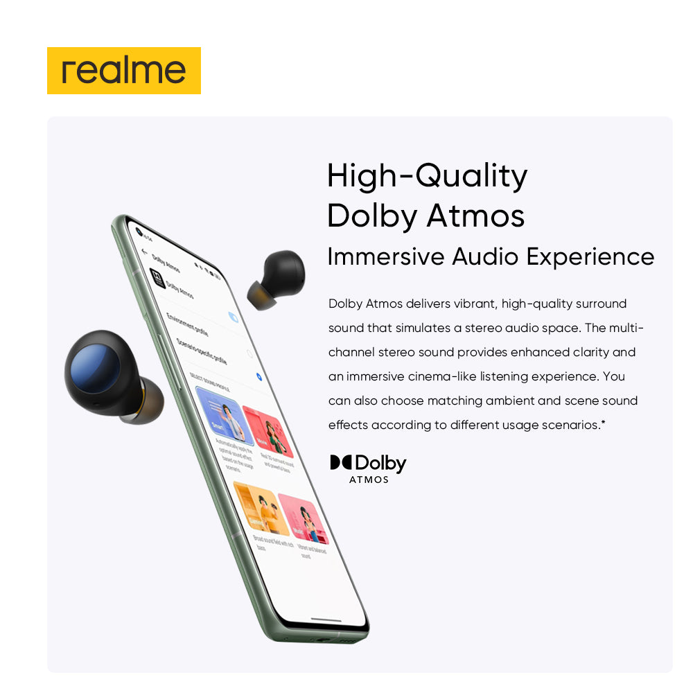 realme Buds Q2s Wireless Earphone 30 Hours Playback 10mm Dynamic Bass Driver Game Music Sports Bluetooth Headphones